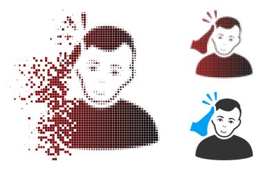 Çözünmüş piksel yarı ton kick boks simgesi