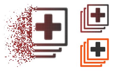 Dağınık piksel yarı ton tıbbi Dokümanlar simgesi
