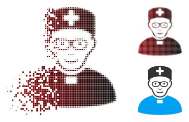 Hasarlı piksel yarı ton manastır Doktor simgesi