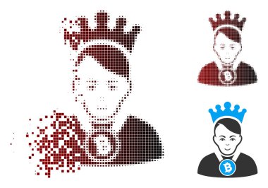 Parçalanmış piksel noktalı resim Bitcoin Lord kutsal kişilerin resmi