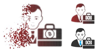 Dağınık piksel noktalı resim Bitcoin nakit Accounter simgesi