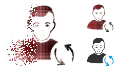 Rendelenmiş piksel yarı ton Kullanıcı yenileme simgesi