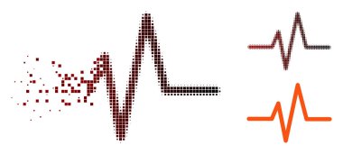 Parçalanmış piksel noktalı resim darbe simgesi