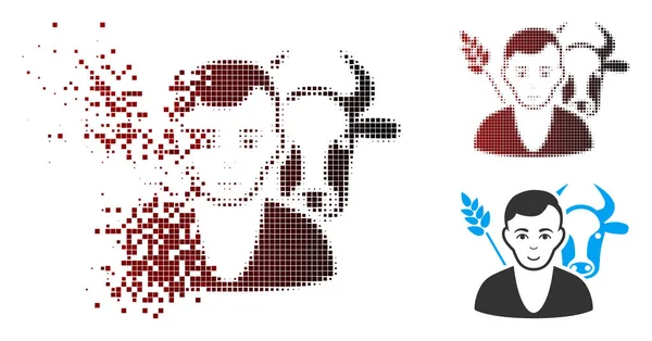 Kaybolan piksel yarı ton çiftçi simgesi