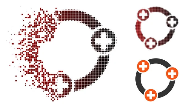 Işıltı piksel yarı ton tıbbi işbirliği simgesi