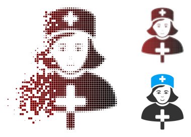 Ayrıştırılmış piksel yarı ton Katolik Bayan Doktor simgesi