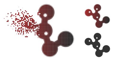 Ayrıştırılmış piksel yarı ton mikrop kolonisi simgesi