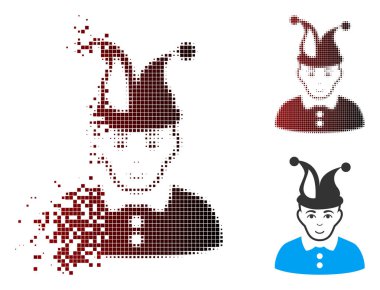 Işıltı piksel yarı ton aptal simgesi