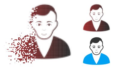 Kırık piksel yarı ton adam simgesi