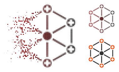 Hareketli piksel yarı ton tıbbi ağ simgesini