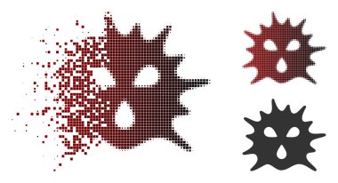 Tahribe piksel yarı ton virüs yapısı simgesi