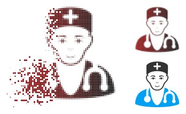 Hareketli piksel yarı ton hekim simgesi