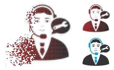 Kaybolan piksel yarı ton Destek Merkezi Yöneticisi simgesini