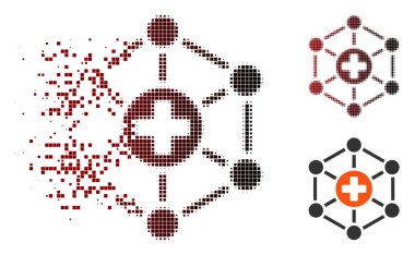 Eriterek piksel yarı ton tıbbi ağ simgesini