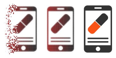 Toz piksel yarı ton ilaç Online bilgi simgesi