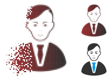 Toz piksel yarı ton işadamı simgesi