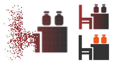 Ayrıştırılmış piksel yarı ton eczacı tablo simgesini