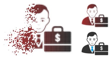 Hasarlı piksel yarı ton doları Accounter simgesi