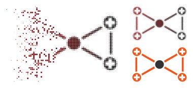 Hareketli piksel yarı ton tıbbi düğümleri simgesi