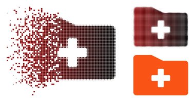 Toz piksel yarı ton tıbbi klasör simgesi