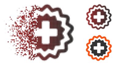 Hareketli piksel yarı ton tıbbi çapraz damga simgesi