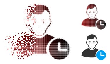 Kırık piksel yarı ton Kullanıcı saat simgesini