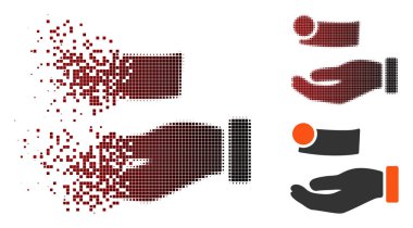 Kırık piksel yarı ton para ödeme simgesi