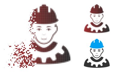 Işıltı piksel yarı ton endüstriyel Builder simgesi