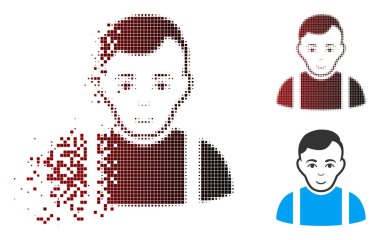 Kaybolan piksel yarı ton adam simgesi