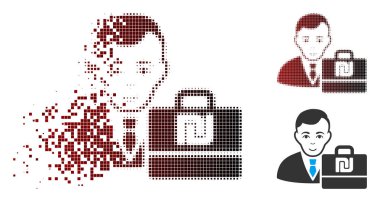 Kırık piksel yarı ton şekel Accounter simgesi