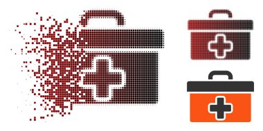 Kırık piksel yarı ton ilkyardım araç kutusu simgesi