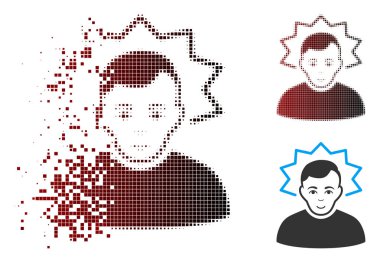 Hareketli piksel yarı ton mucit simgesi