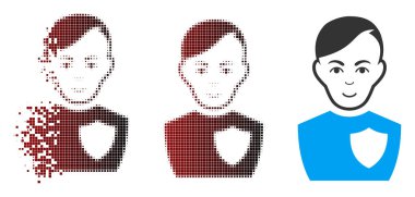 Tahribe piksel yarı ton polis memuru simgesi