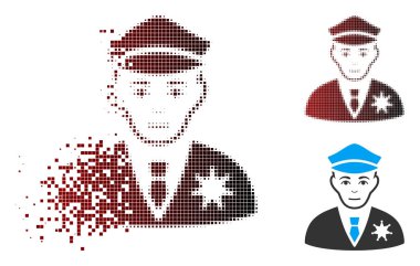 Hareketli piksel yarı ton polis simgesi