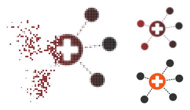 Piksel noktalı resim sağlık bağlantıları simgesini dağılmakta