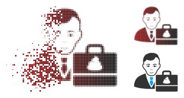 Kırık piksel yarı ton bok Accounter simgesi