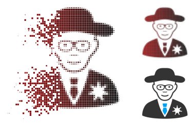 Piksel yarı ton Şerif simgesi dağılmakta