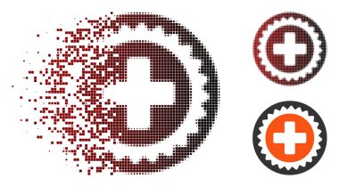 Hareketli piksel yarı ton tıbbi damga simgesi