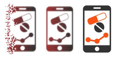 Kırık piksel yarı ton eczane Online rapor simgesi