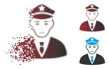 Toz piksel yarı ton polis simgesi