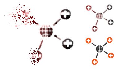Eriterek piksel yarı ton genel tıbbi bağlantıları simgesi