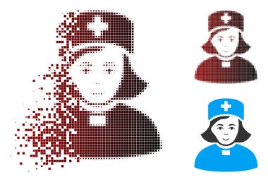 Ayrıştırılmış piksel yarı ton kilise erkek doktor simgesi