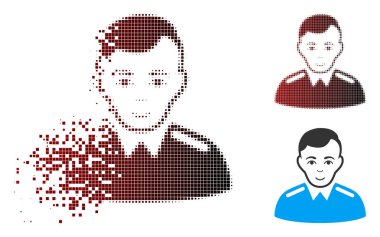 Işıltı piksel yarı ton memur simgesi