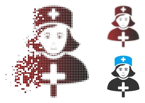 Ayrıştırılmış piksel yarı ton Katolik Bayan Doktor simgesi