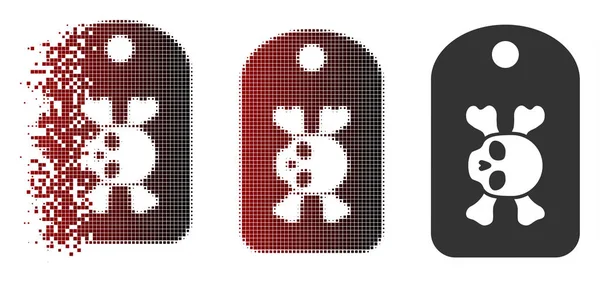 Разложившаяся икона Pixel Halftone Morgue Mark — стоковый вектор