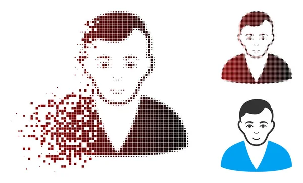 Kırık piksel yarı ton adam simgesi