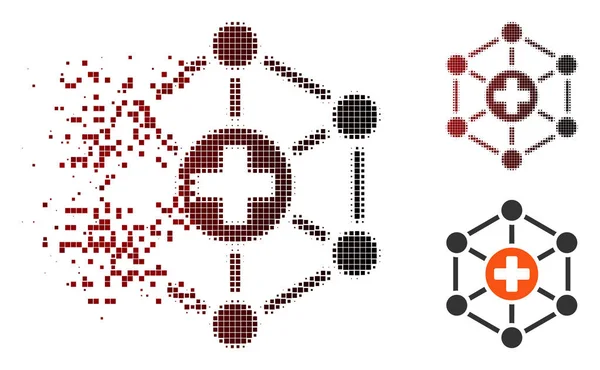 Eriterek piksel yarı ton tıbbi ağ simgesini