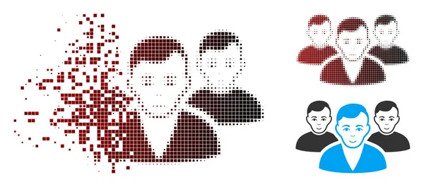 Pixel dissous Halftone Groupe d'utilisateurs Icône — Image vectorielle