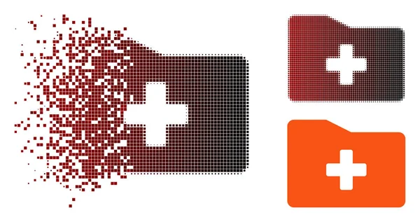 Toz piksel yarı ton tıbbi klasör simgesi