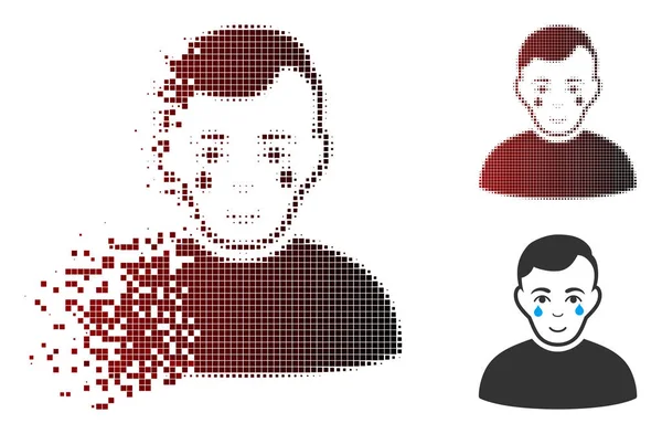 Çocuk simgesi ağlıyor dağınık piksel noktalı resim